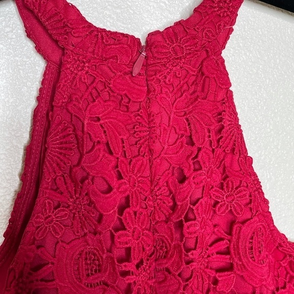 NEW LULUS Love Poem Magenta Lace Mini Dress - Picture 9 of 12